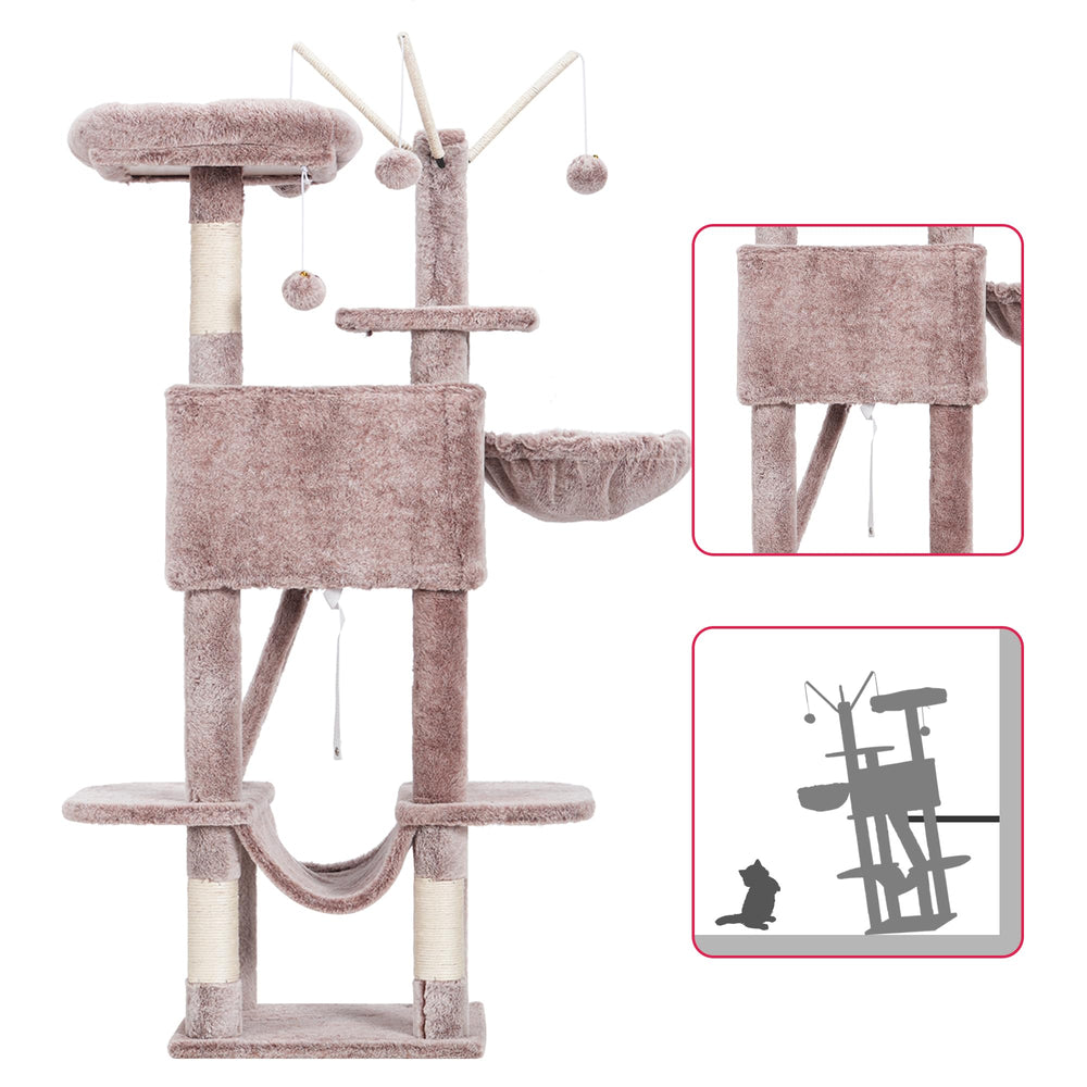 Hey-brother cat tree cleanable flannel cover for easy upkeep.