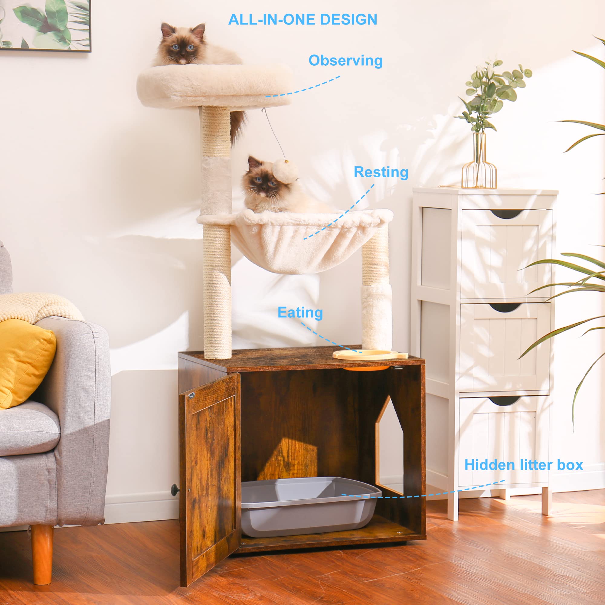 Hey-brother cat tree hammock large emphasizes extra-large lounging spot for relaxed naps