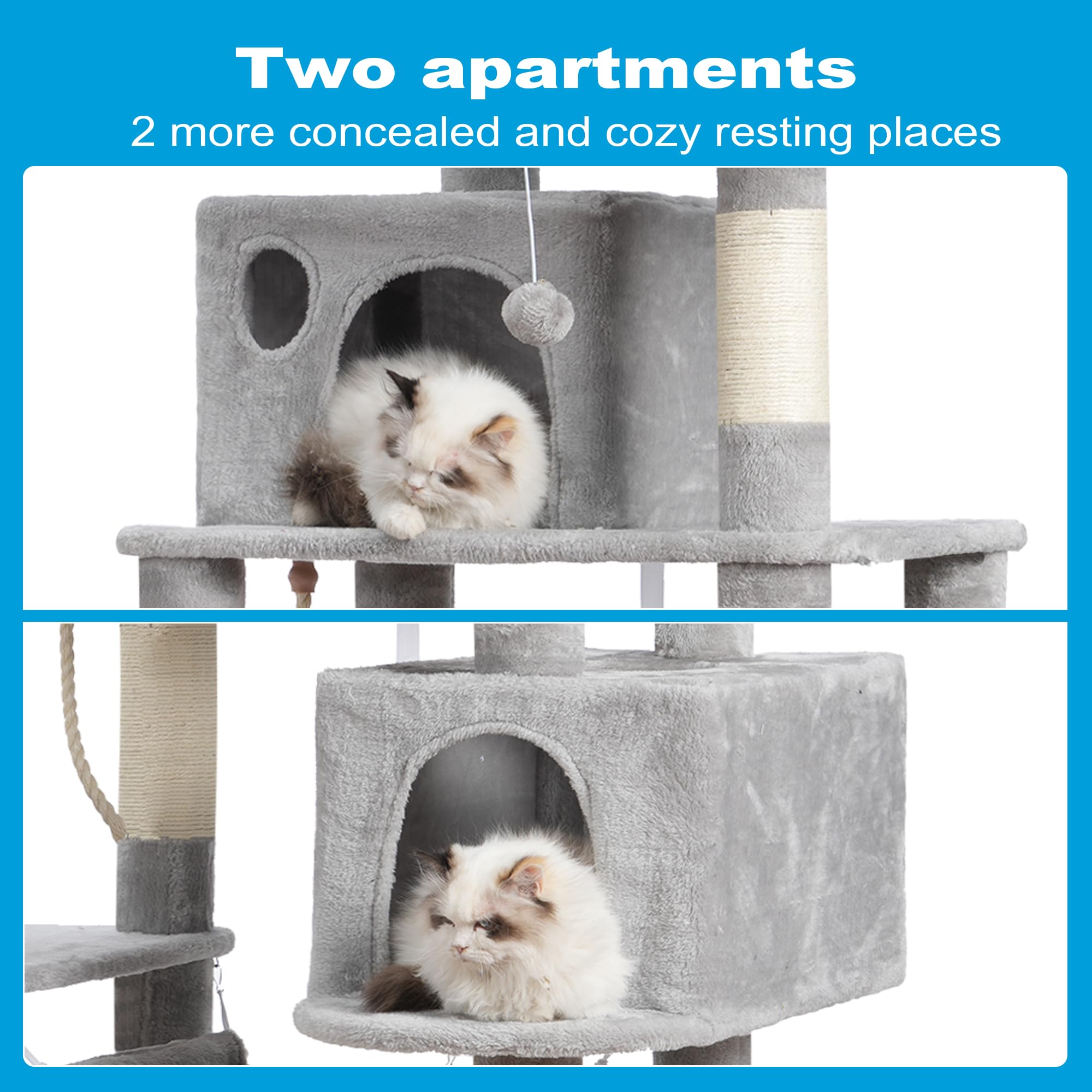 Hey-brother cat tree hammock perch ideal for relaxed lounging.