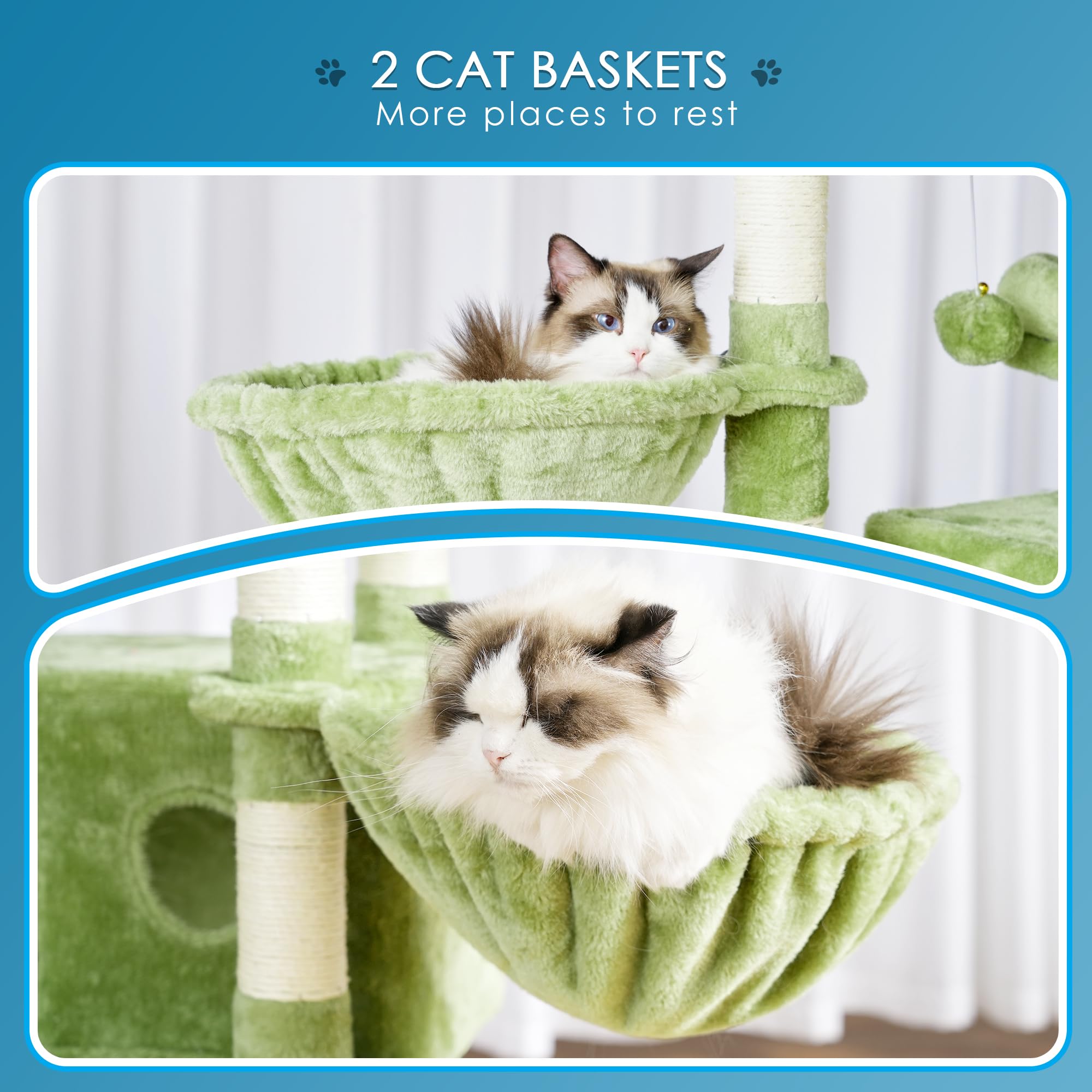 Hey-brother cat tree interactive jingly ball adds engaging play.