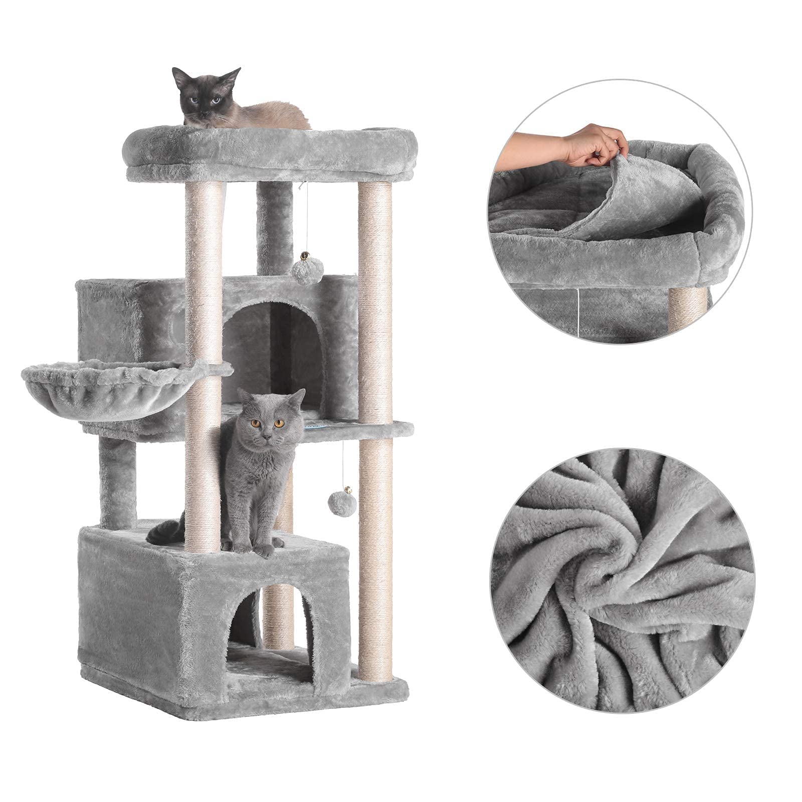 Hey-brother cat tree jingly balls for play.