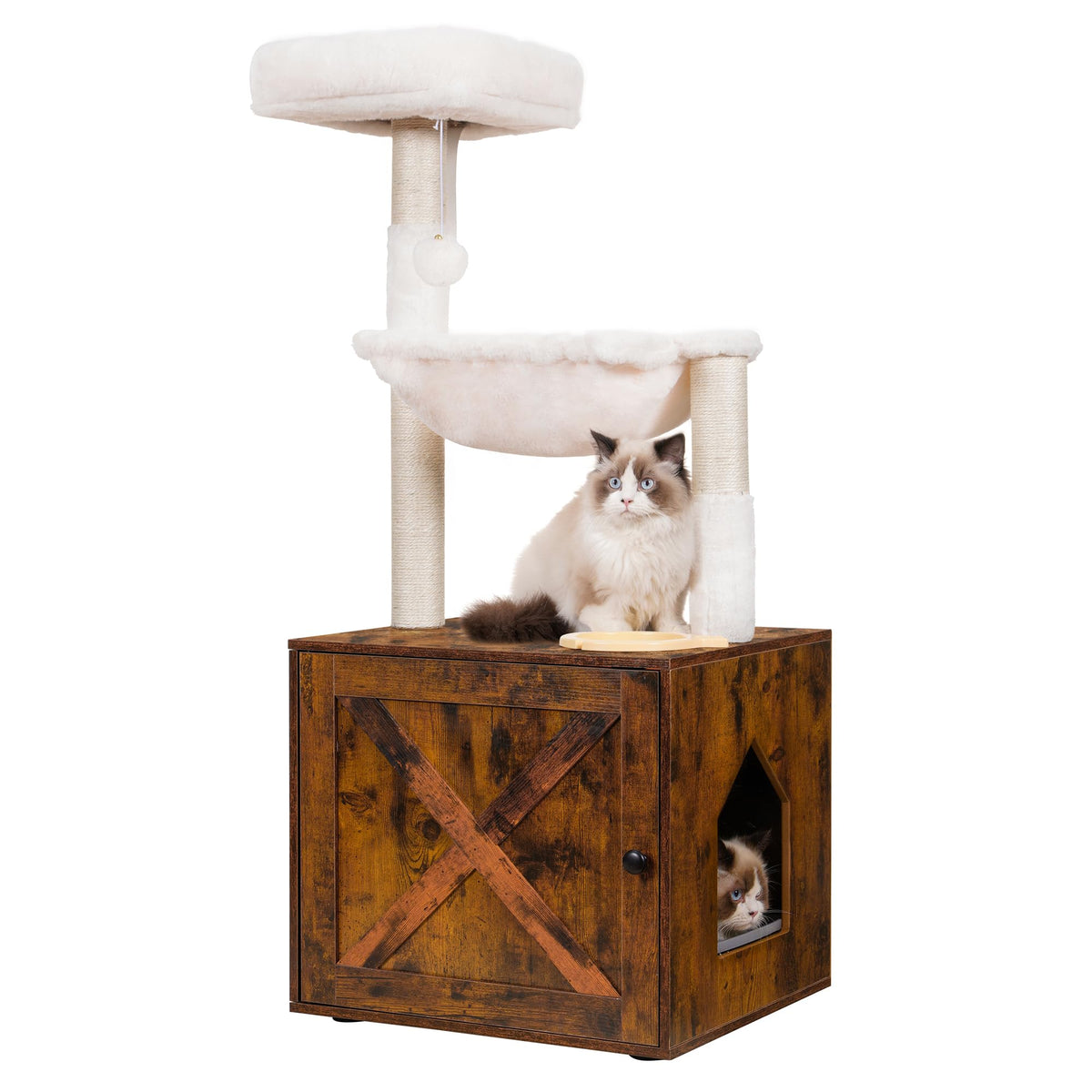 Hey-brother cat tree living-room angle highlights space-saving, all-in-one indoor furniture for tidy rooms
