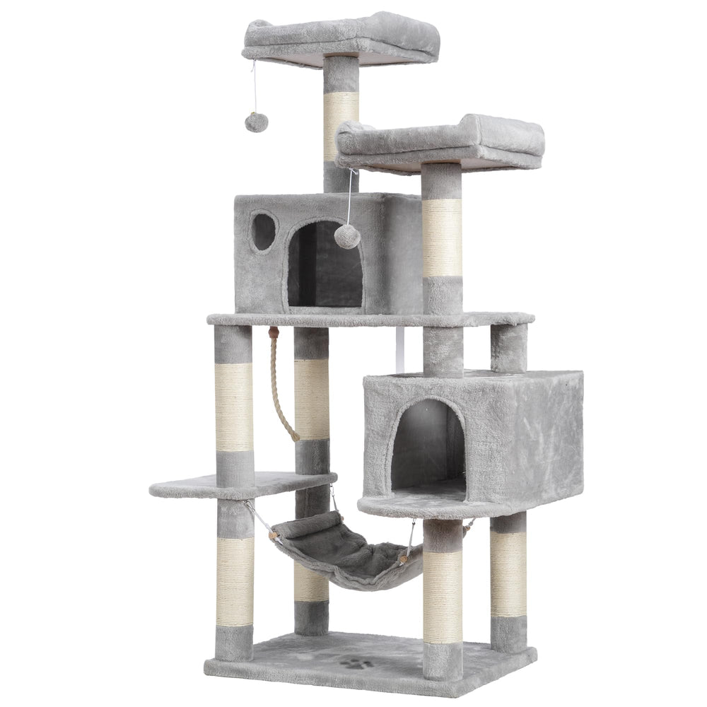 Hey-brother cat tree multi-level condo ready for quick setup and play.