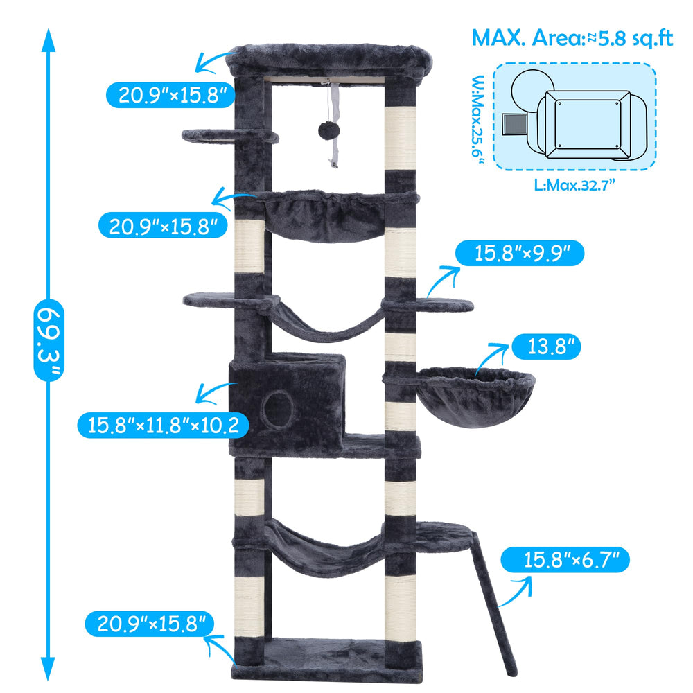 Hey-brother cat tree multi-level design provides varied resting spots for curious climbers.