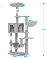 Hey-brother cat tree padded perch gives cats a snug spot to observe and rest.