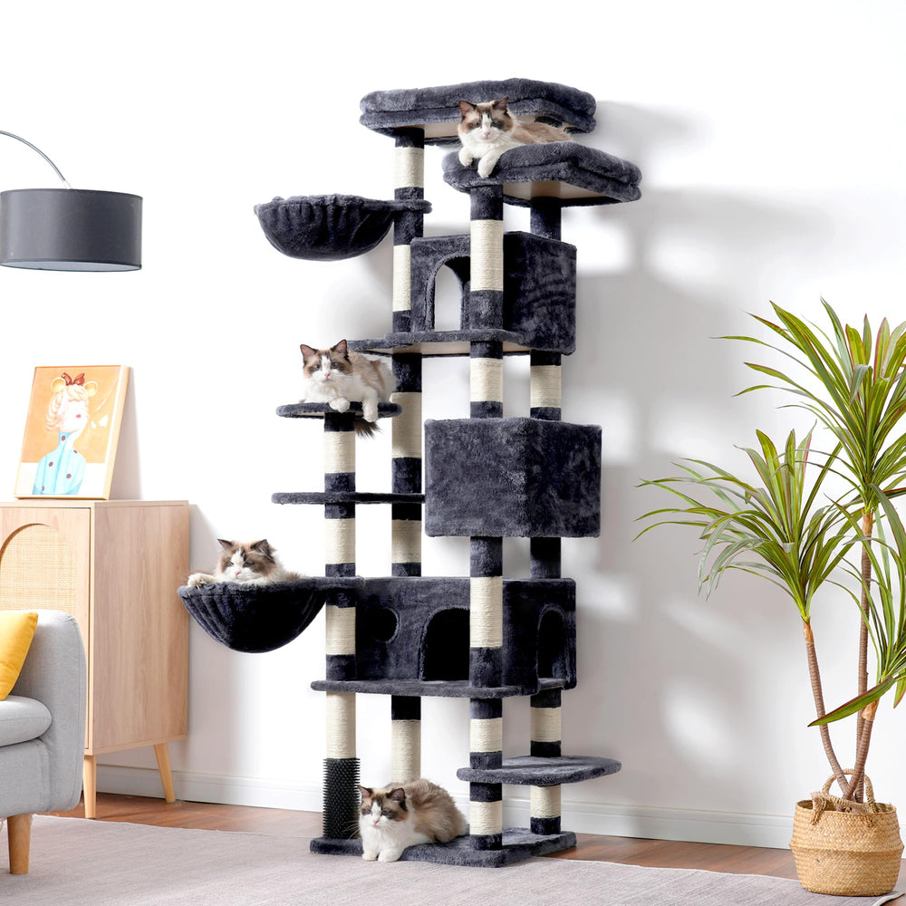 Hey-brother cat tree sisal scratch posts encourage indoor clawing