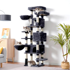 Hey-brother cat tree sisal scratch posts encourage indoor clawing