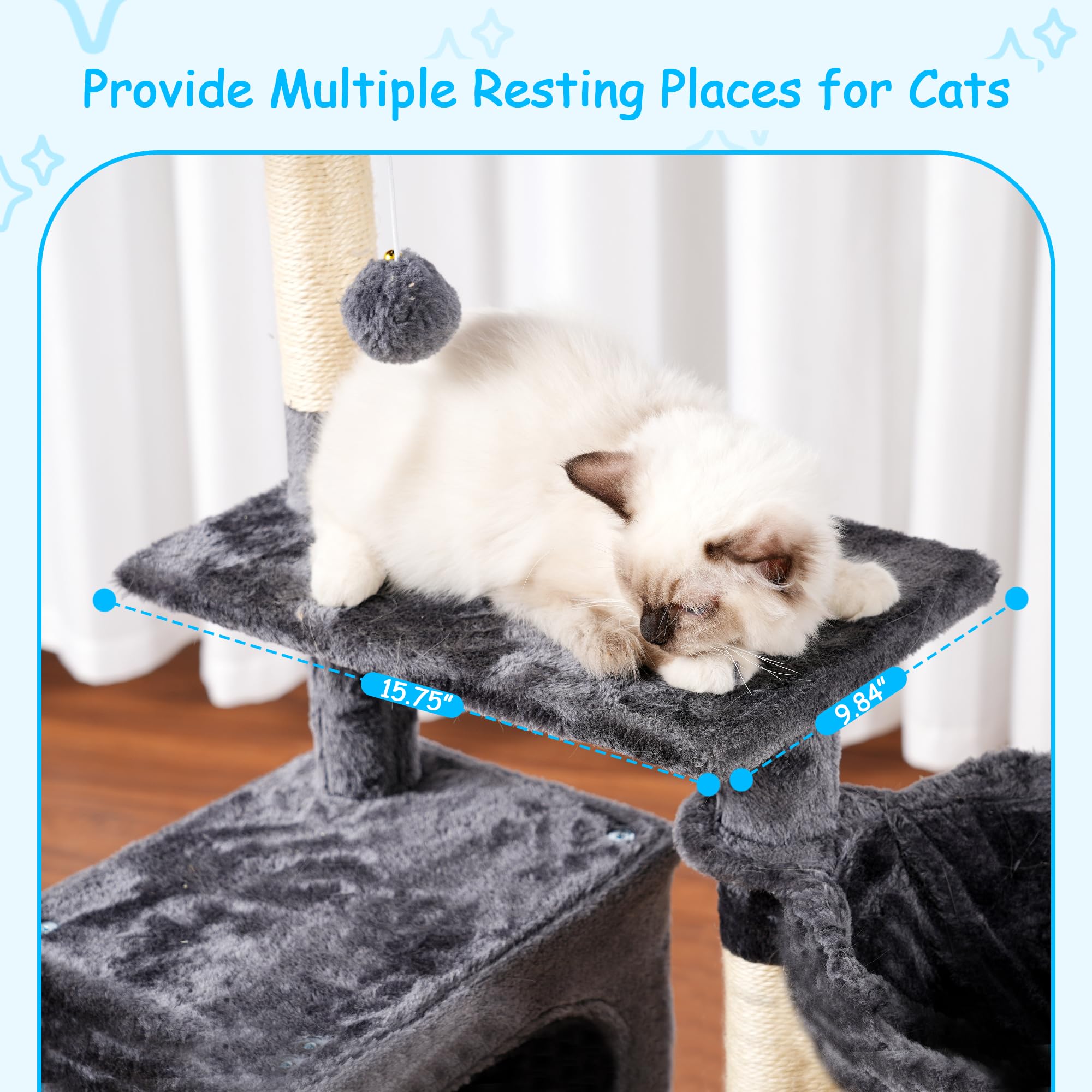 Hey-brother cat tree ramp area invites climbing and exploration