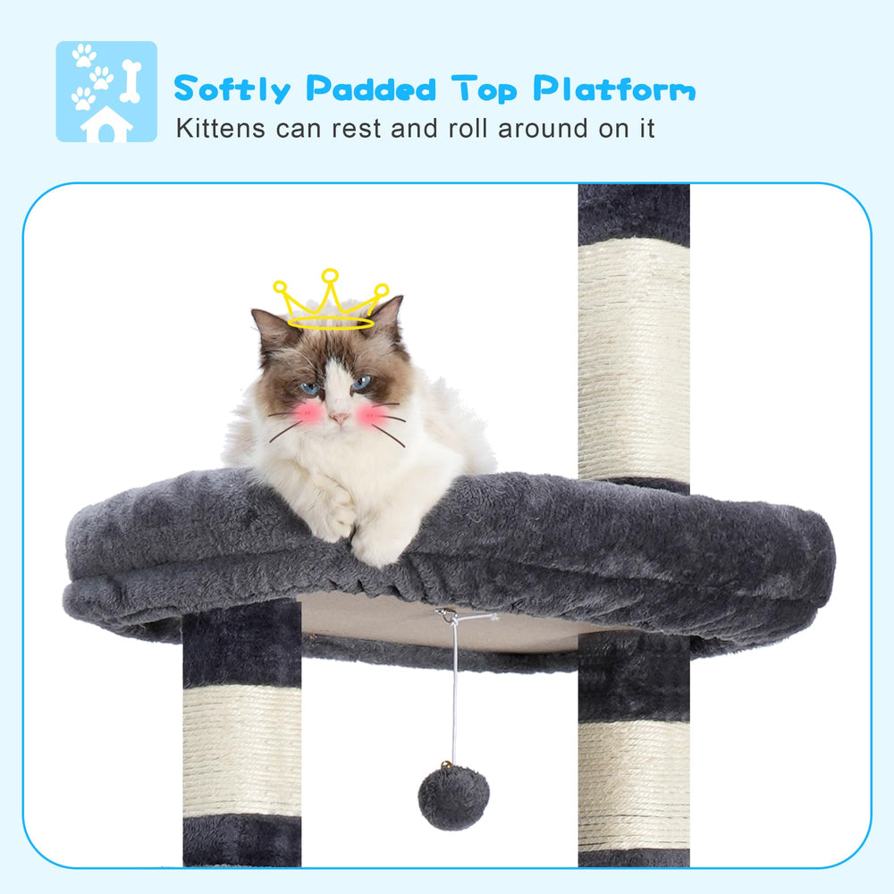 Hey-brother cat tree scratching posts on each level boost activity