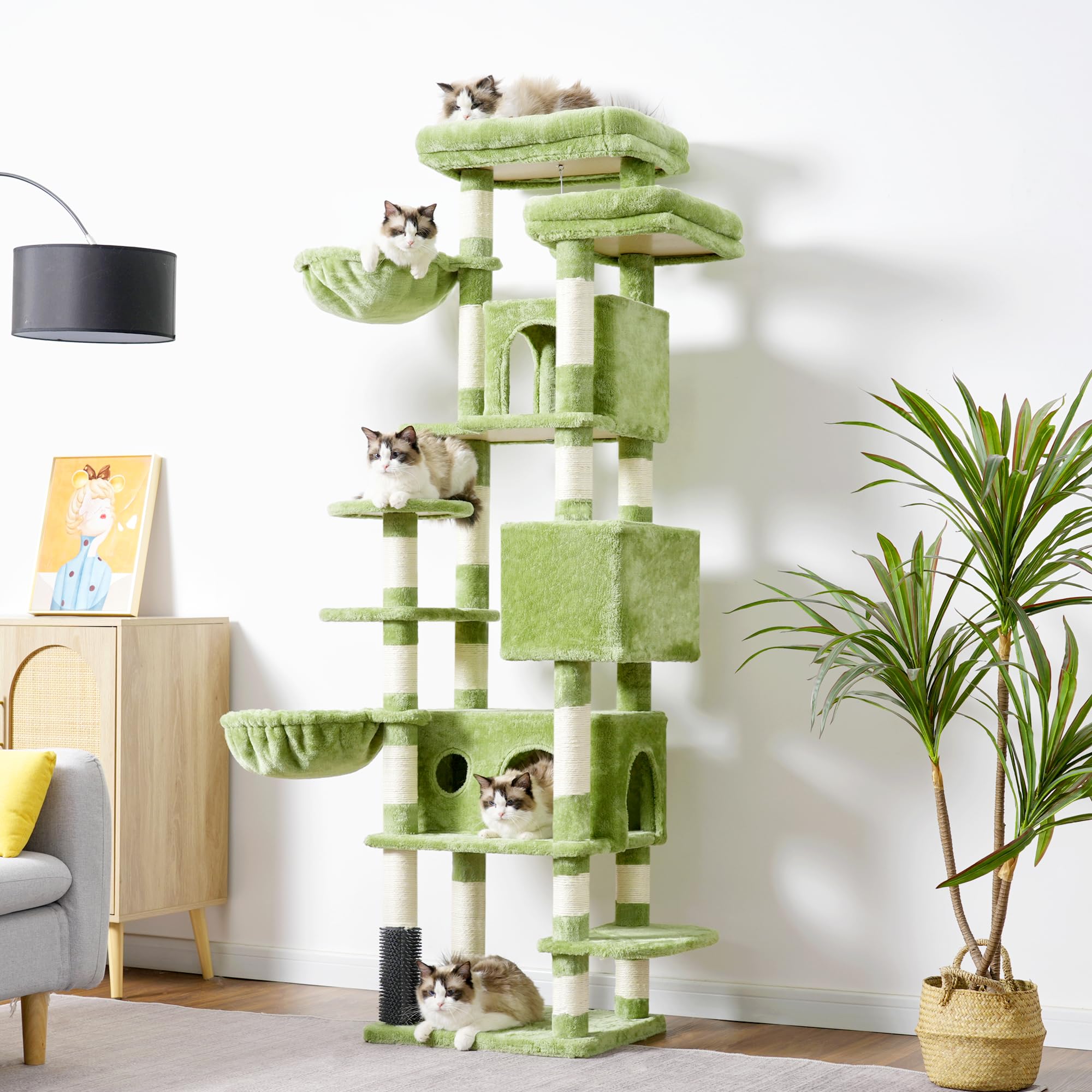 Hey-brother cat tree sisal posts invite scratching to protect furniture.