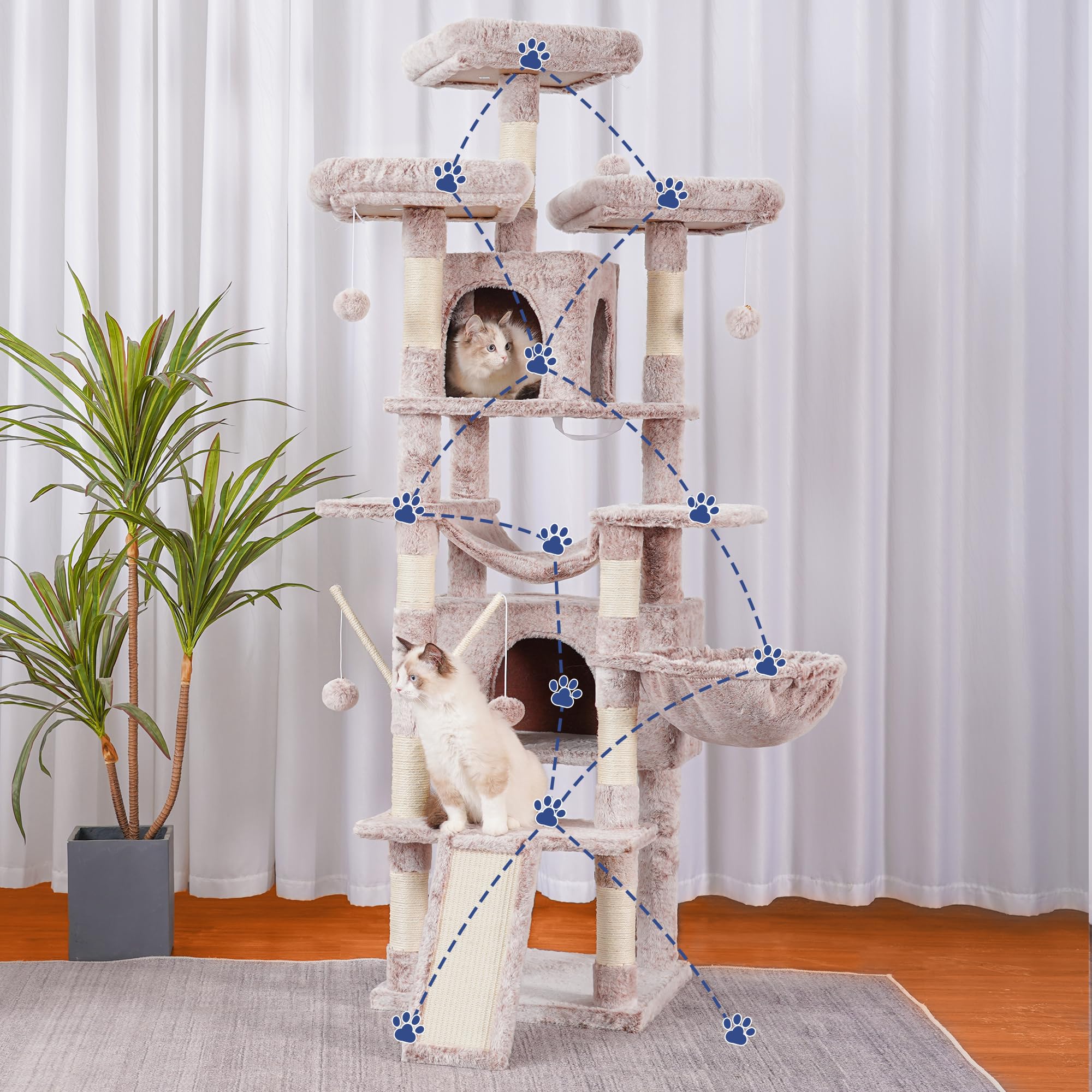 Hey-brother cat tree sisal posts for scratching and keeping claws healthy.