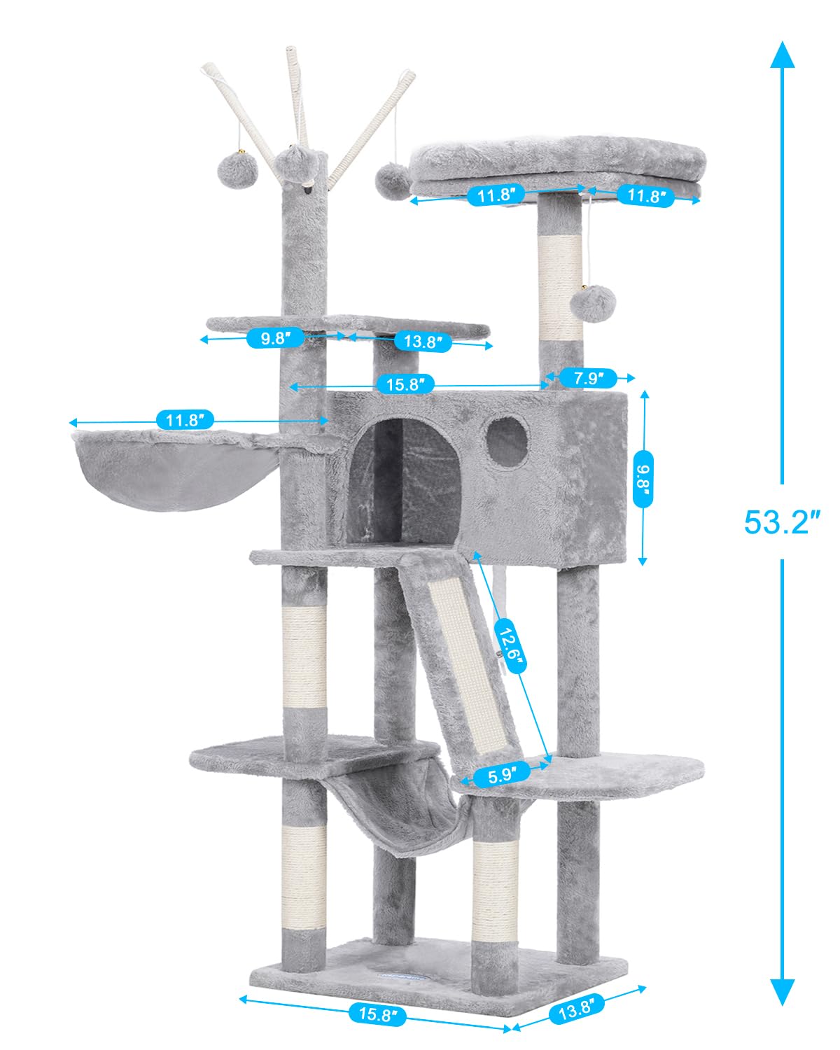Hey-brother cat-tree sisal posts highlight durable scratching for satisfying claws