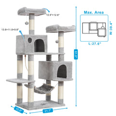 Hey-brother cat tree sisal posts for natural scratching and exercise.