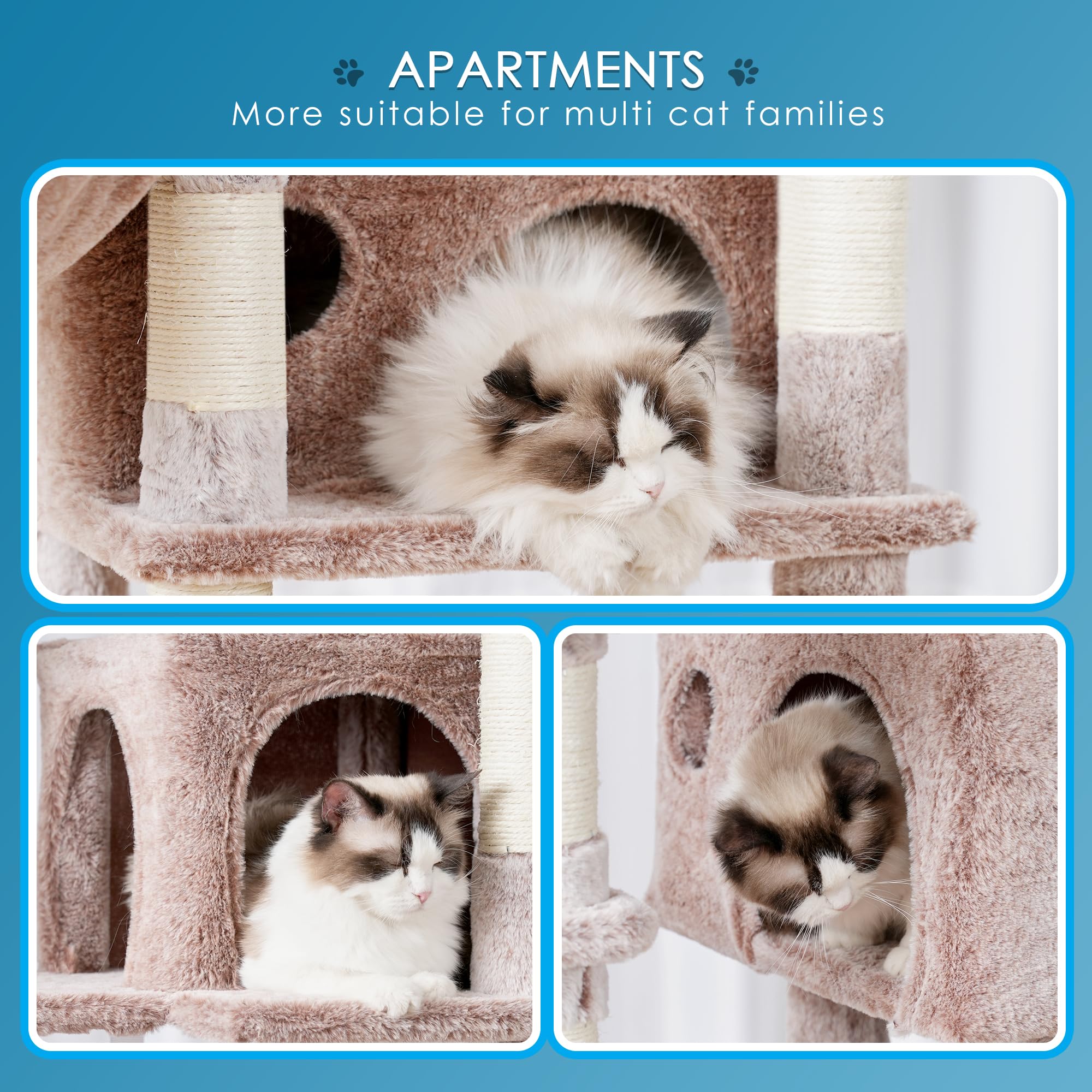 Hey-brother cat tree sisal posts encourage natural scratching