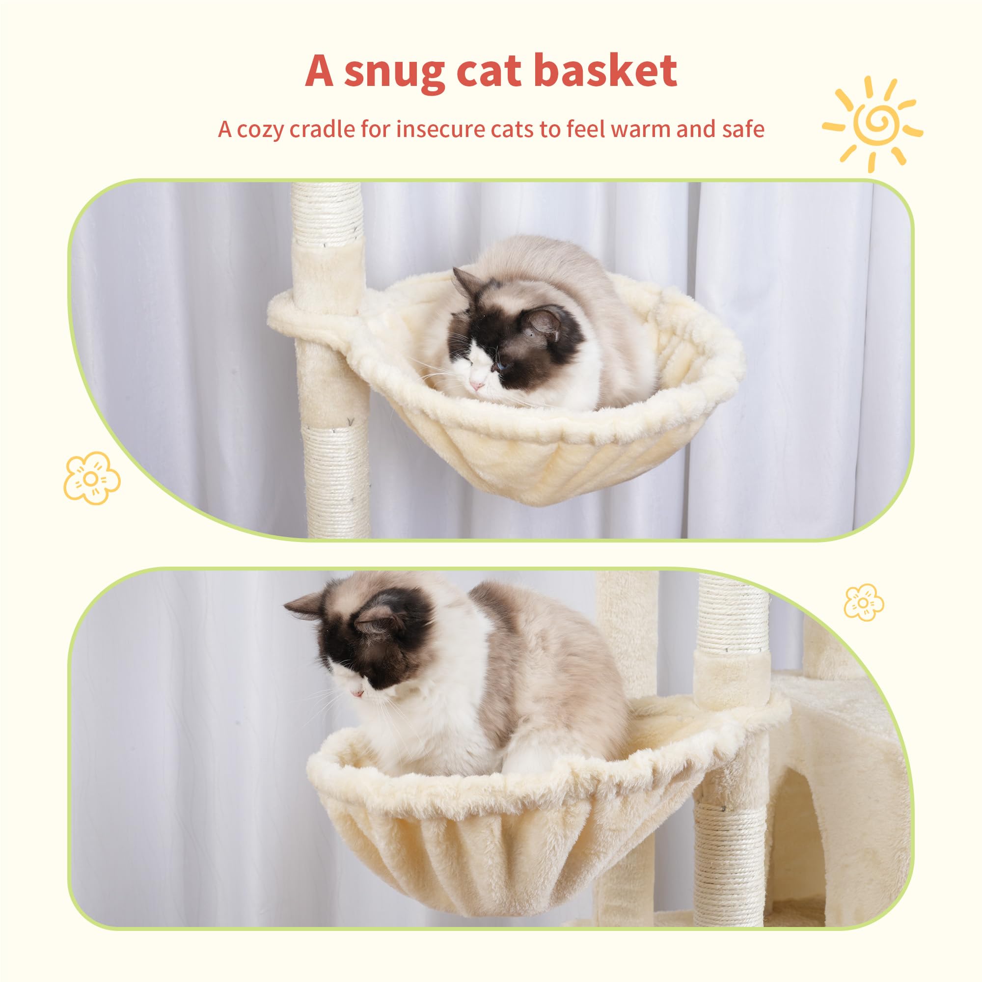 Hey-brother cat tree sisal posts encourage scratching and exercise