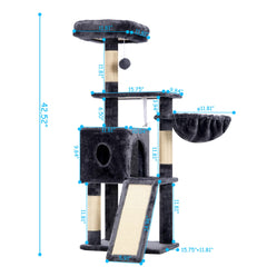 Hey-brother cat tree natural sisal posts protect furniture while satisfying claws