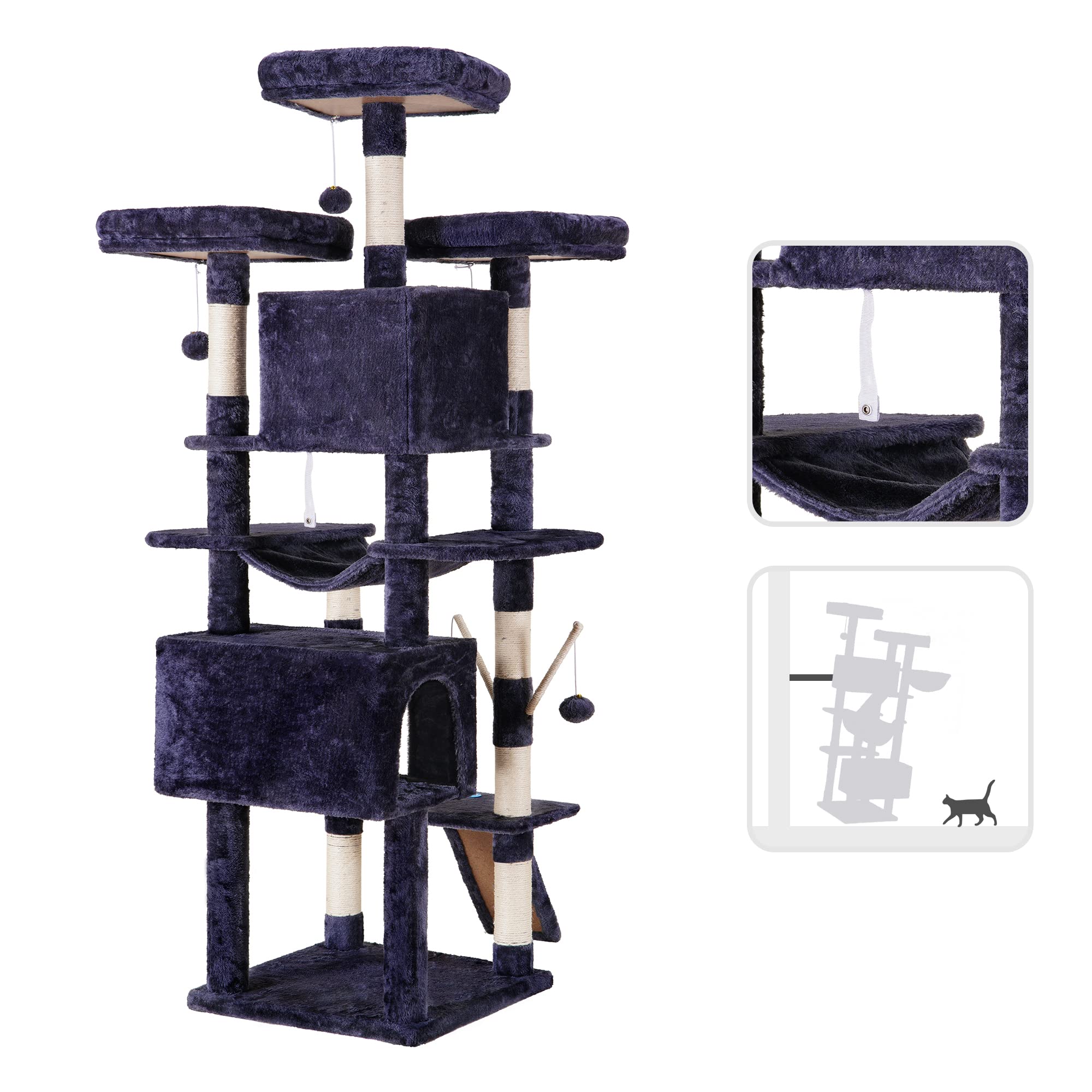 Hey-brother cat tree sisal posts satisfy scratching instincts