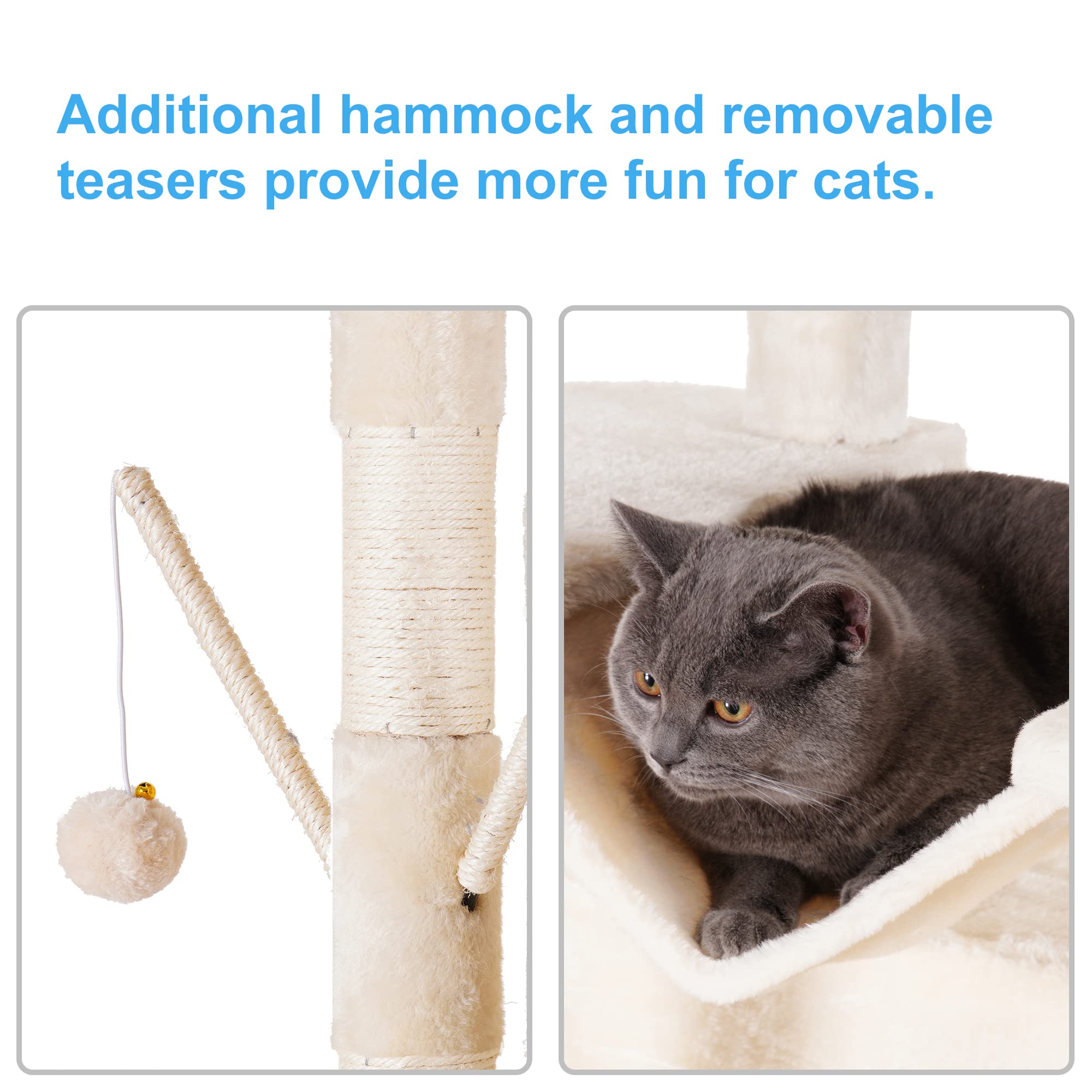 Hey-brother cat tree sisal posts help maintain claws and protect furniture.