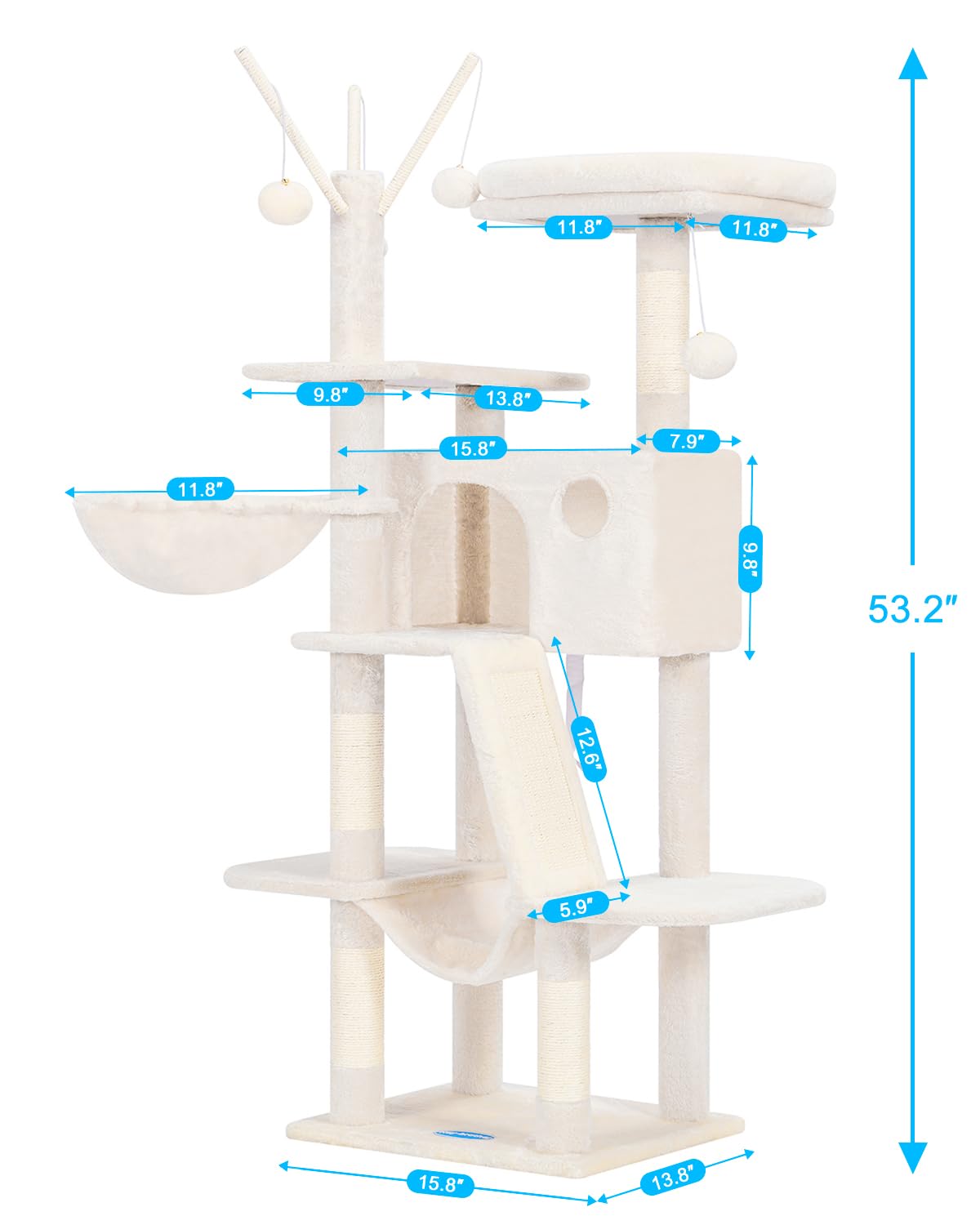 Hey-brother cat tree sisal scratching posts provide durable claws sharpening and enrichment.