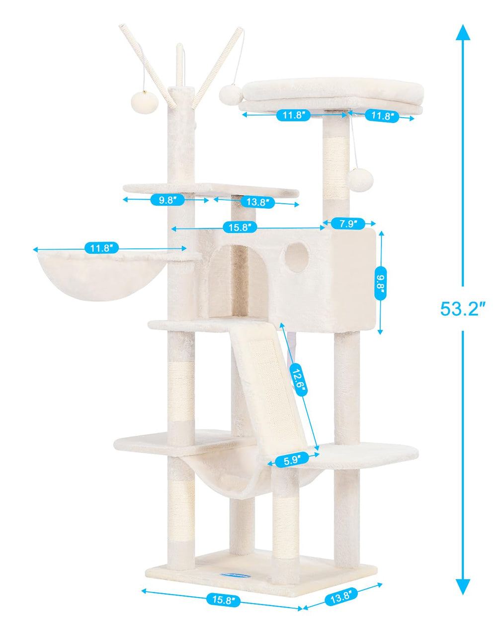 Hey-brother cat tree sisal scratching posts provide durable claws sharpening and enrichment.