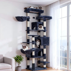 Hey-brother cat tree baseboard boosts stability for multi-cat play