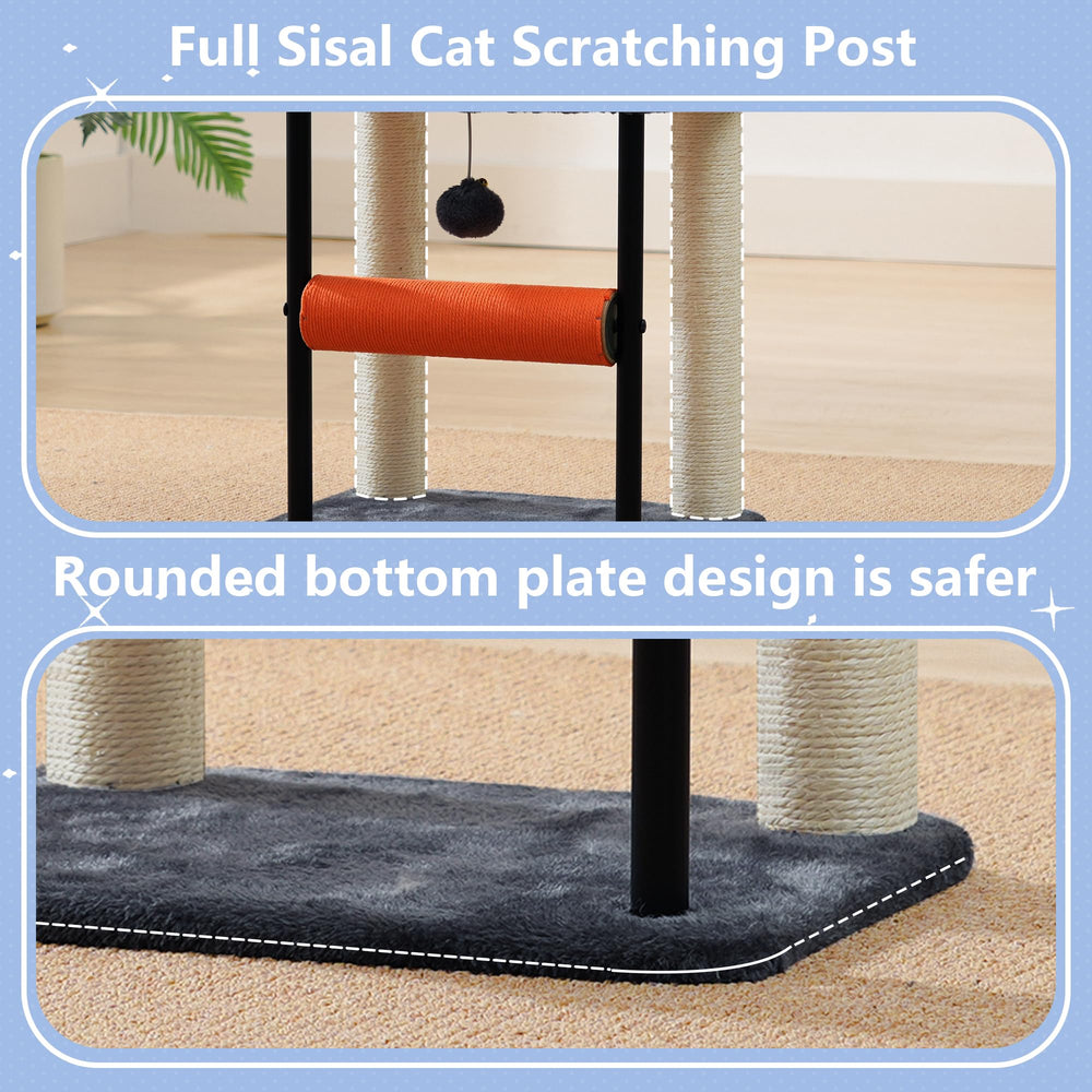 Hey-brother cat tree smoky gray blends with home decor