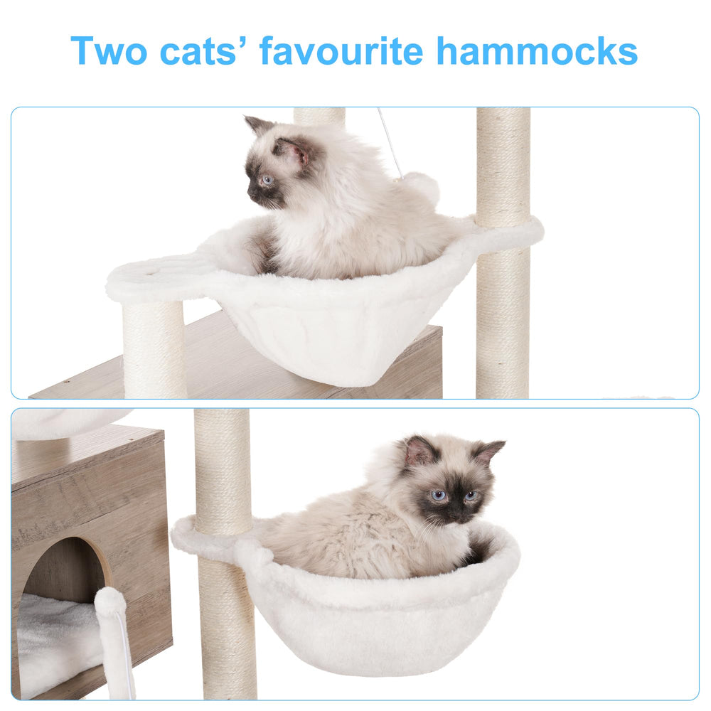 Hey-brother cat tree storage shelf keeps toys and supplies organized.