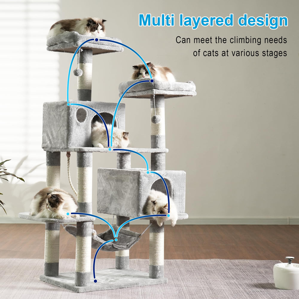 Hey-brother cat tree sturdy base with reinforced posts.