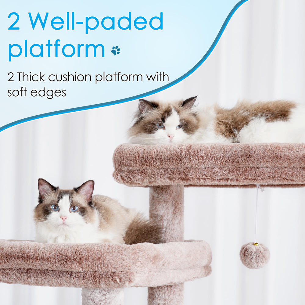 Hey-brother cat tree second top deck provides extra resting height