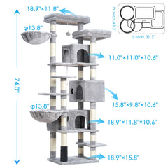 Hey-brother cat tree top decks provide elevated lounging with secure perches.