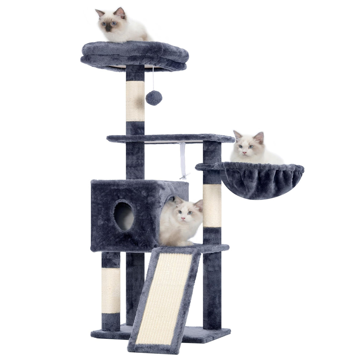 Hey-brother cat tree top perch plush padding for cozy elevated lounging