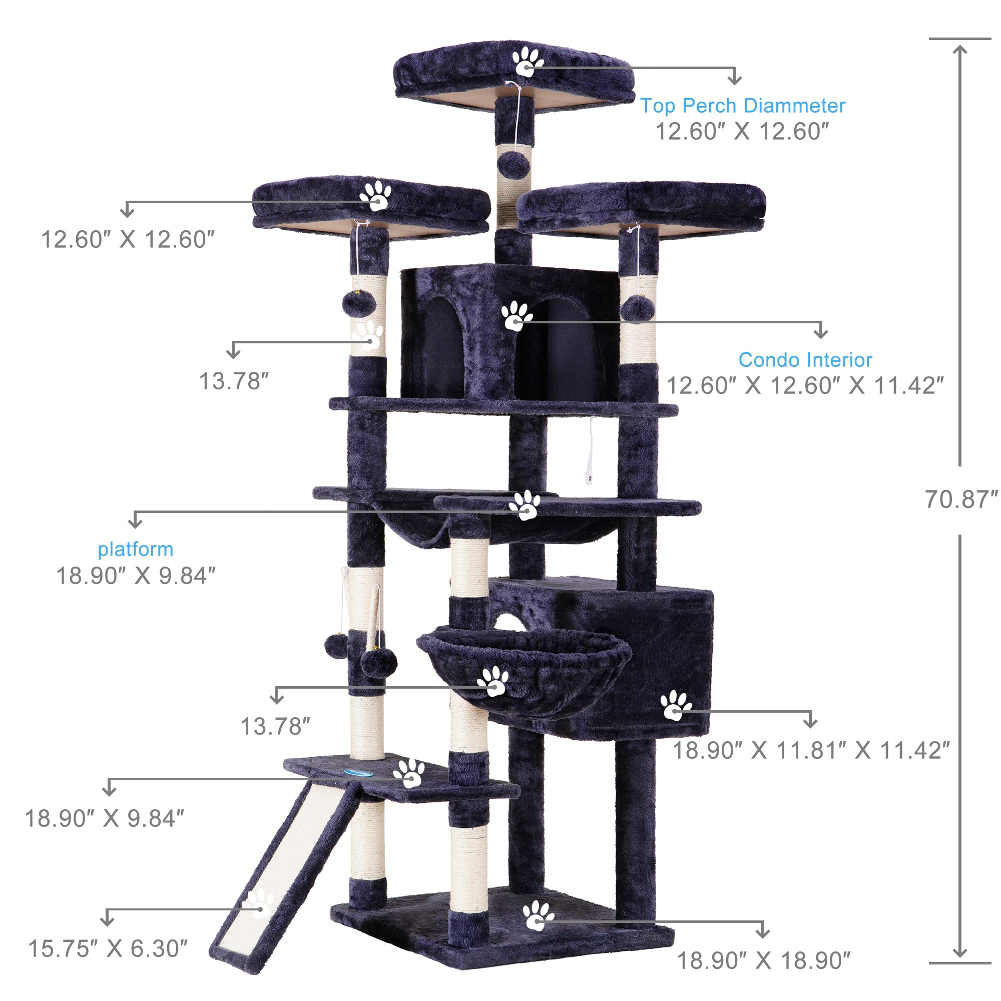 Hey-brother cat tree top perches provide comfortable lookout spots