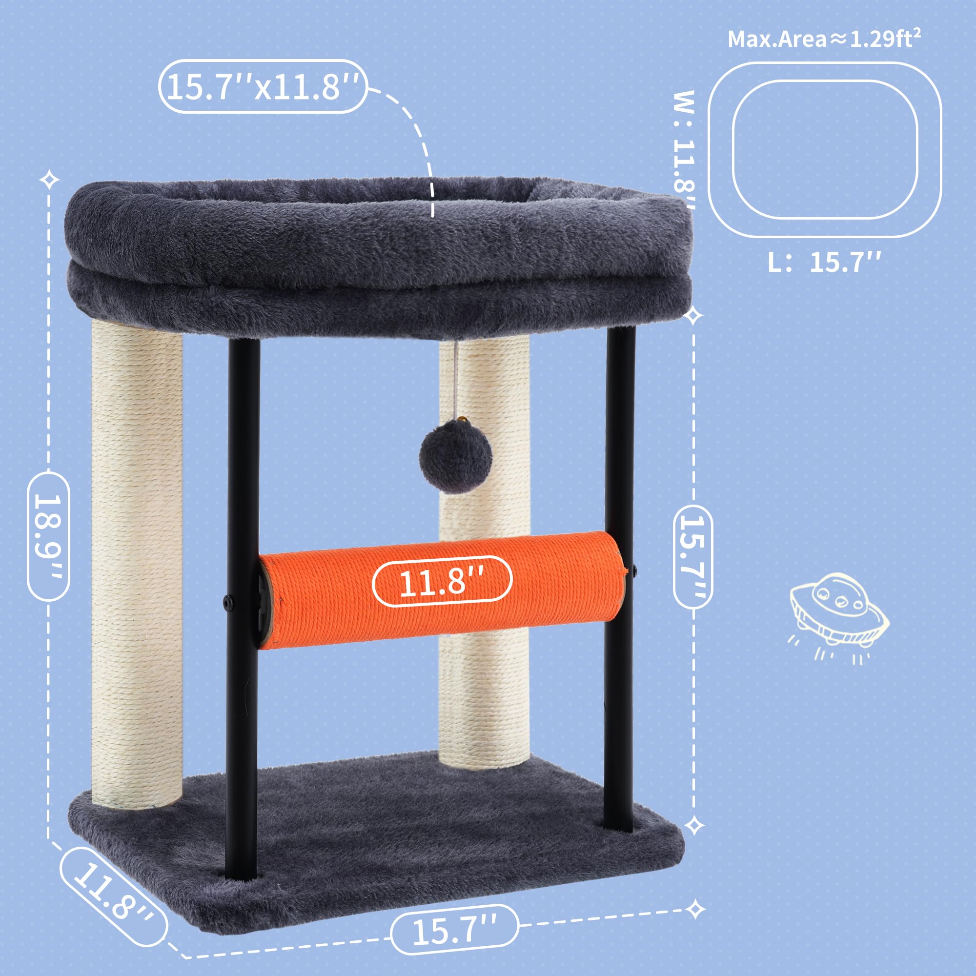 Hey-brother cat tree top platform offers a safe lookout for curious kittens