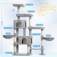 Hey-brother cat tree tower extra-large beds welcome larger breeds to stretch comfortably.