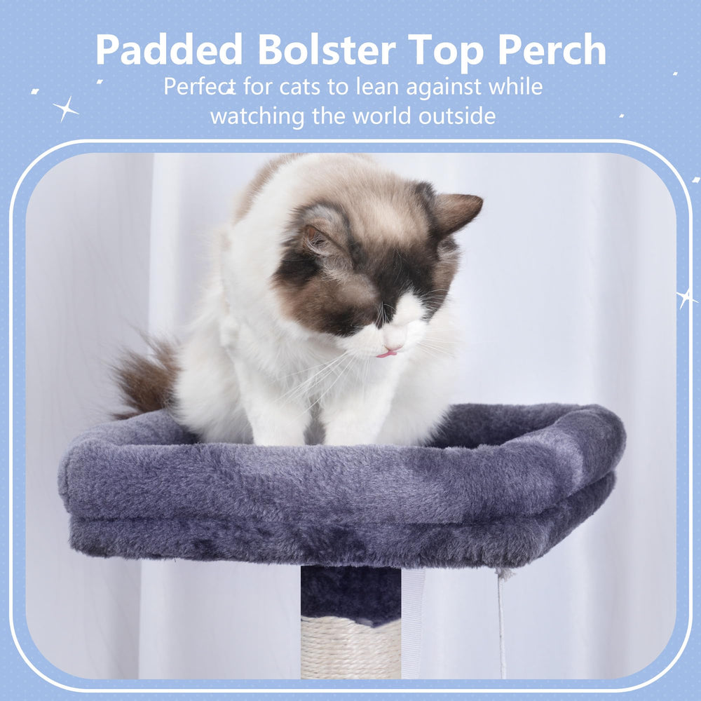 Hey-brother cat tree tower hammock cloud gives cloud-like lounging comfort.