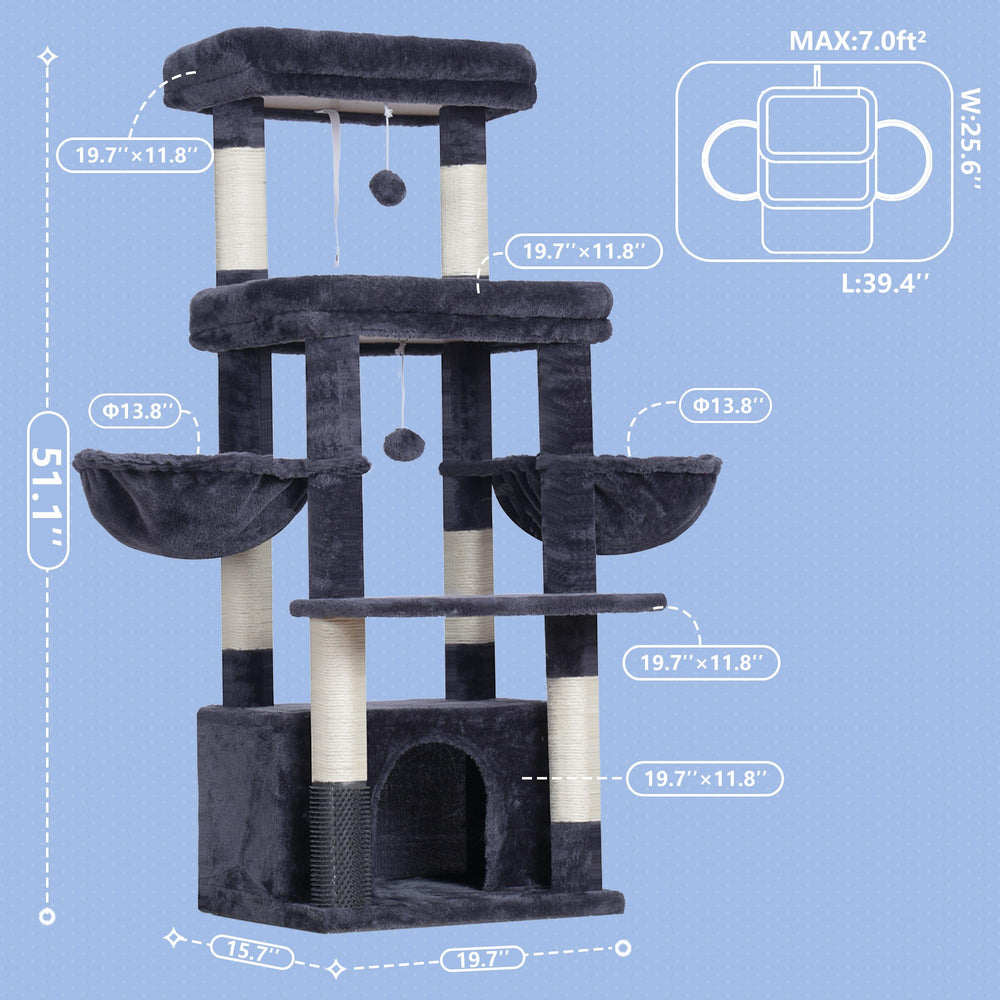 Hey-brother cat tree tower large condo gives cozy space for multi-cat households.