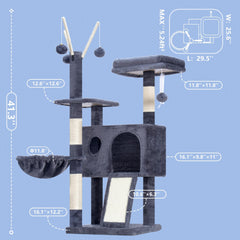 Hey-brother Cat Tree Tower scratching posts promote healthy claws and vigorous exercise.