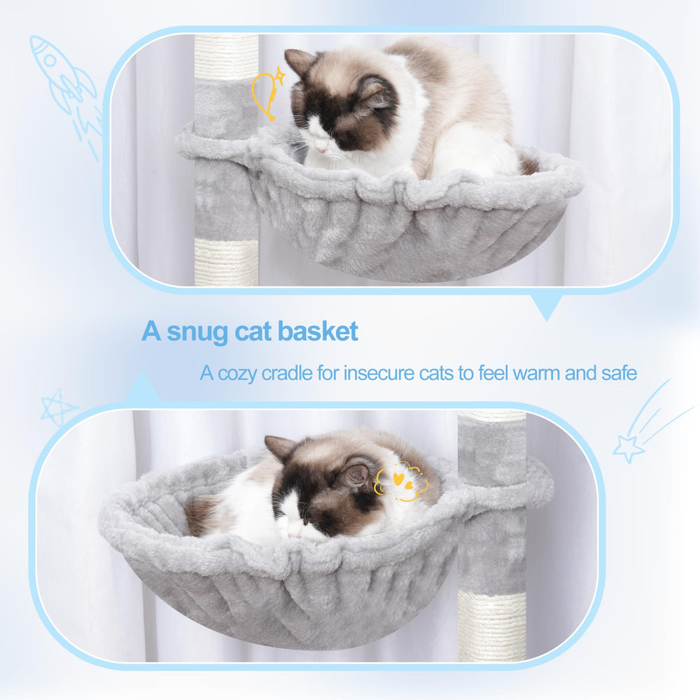 Hey-brother cat tree tower sisal posts invite scratching and stretching.