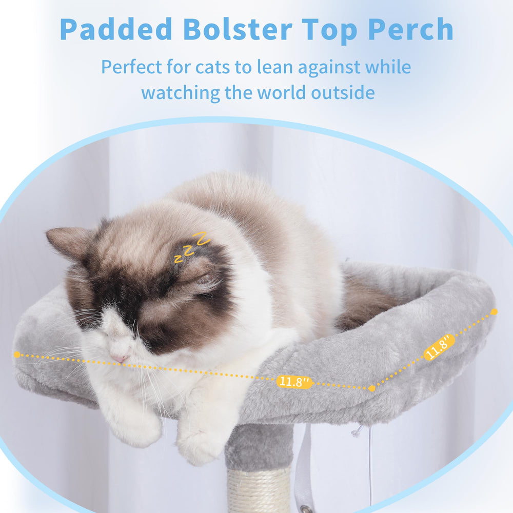 Hey-brother Cat Tree Tower sisal posts promote healthy scratching and play.