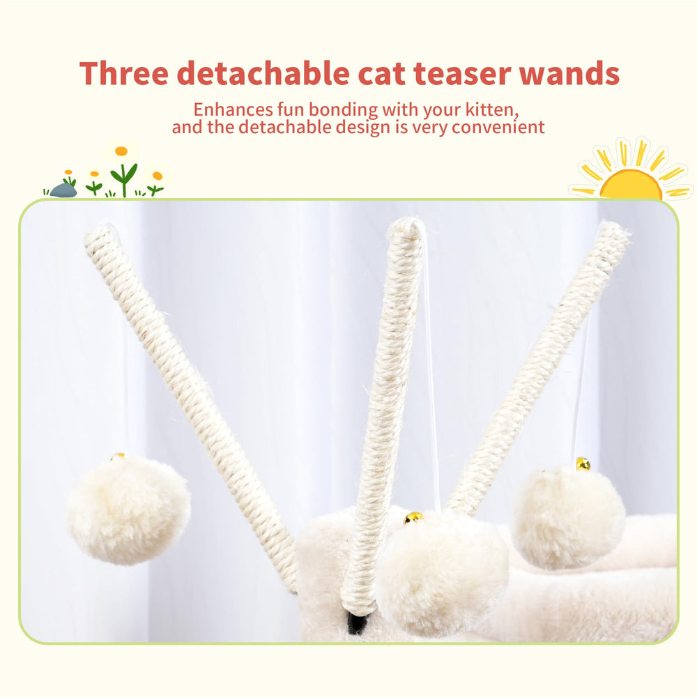 Hey-brother cat tree tower with sisal posts promotes healthy scratching.