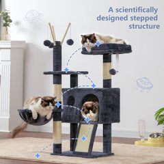 Hey-brother Cat Tree Tower soft condo offers cozy retreat for naps and privacy.
