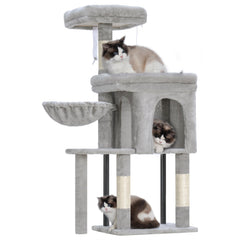Hey-brother Cat Tree Tower top platform offers secure perch for watching the room.