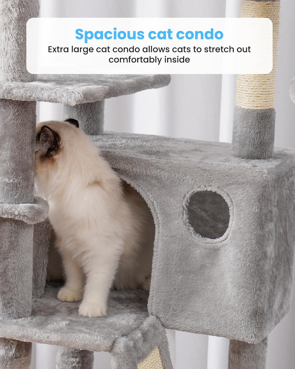Hey-brother cat-tree toy balls enrich interactive play and chase