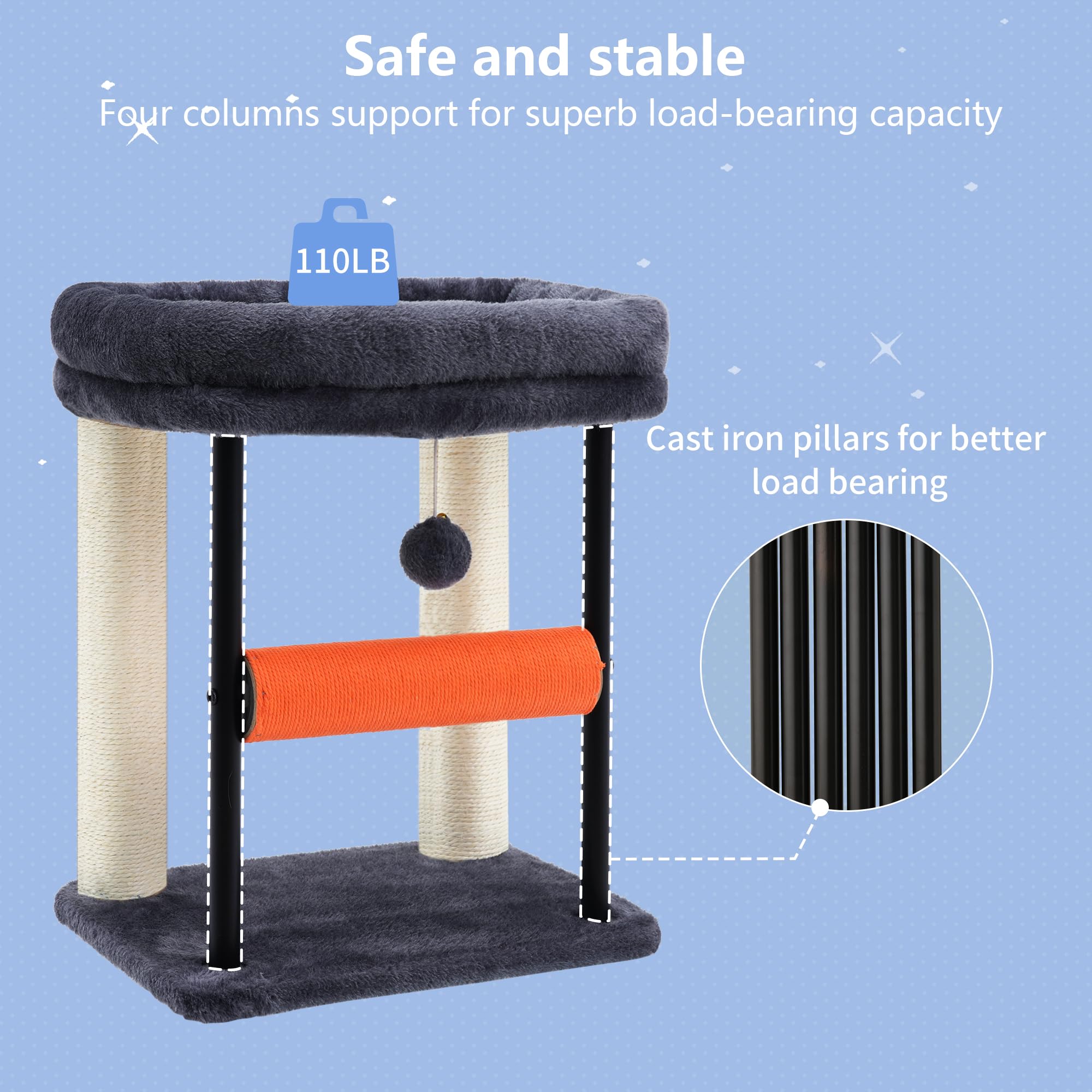 Hey-brother cat tree washable cushions simplify cleaning between adventures