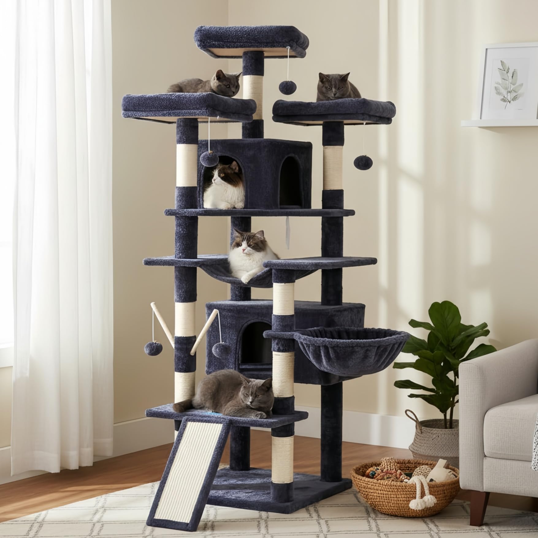 Hey-brother cat tree wide scratcher supports healthy claws