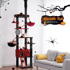 Hey-brother Gothic cat tree adjustable height fits tall ceilings for vertical play.