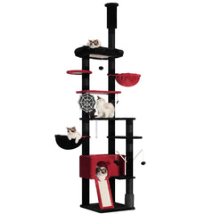 Hey-brother Gothic cat tree assembly steps shown for easy setup.