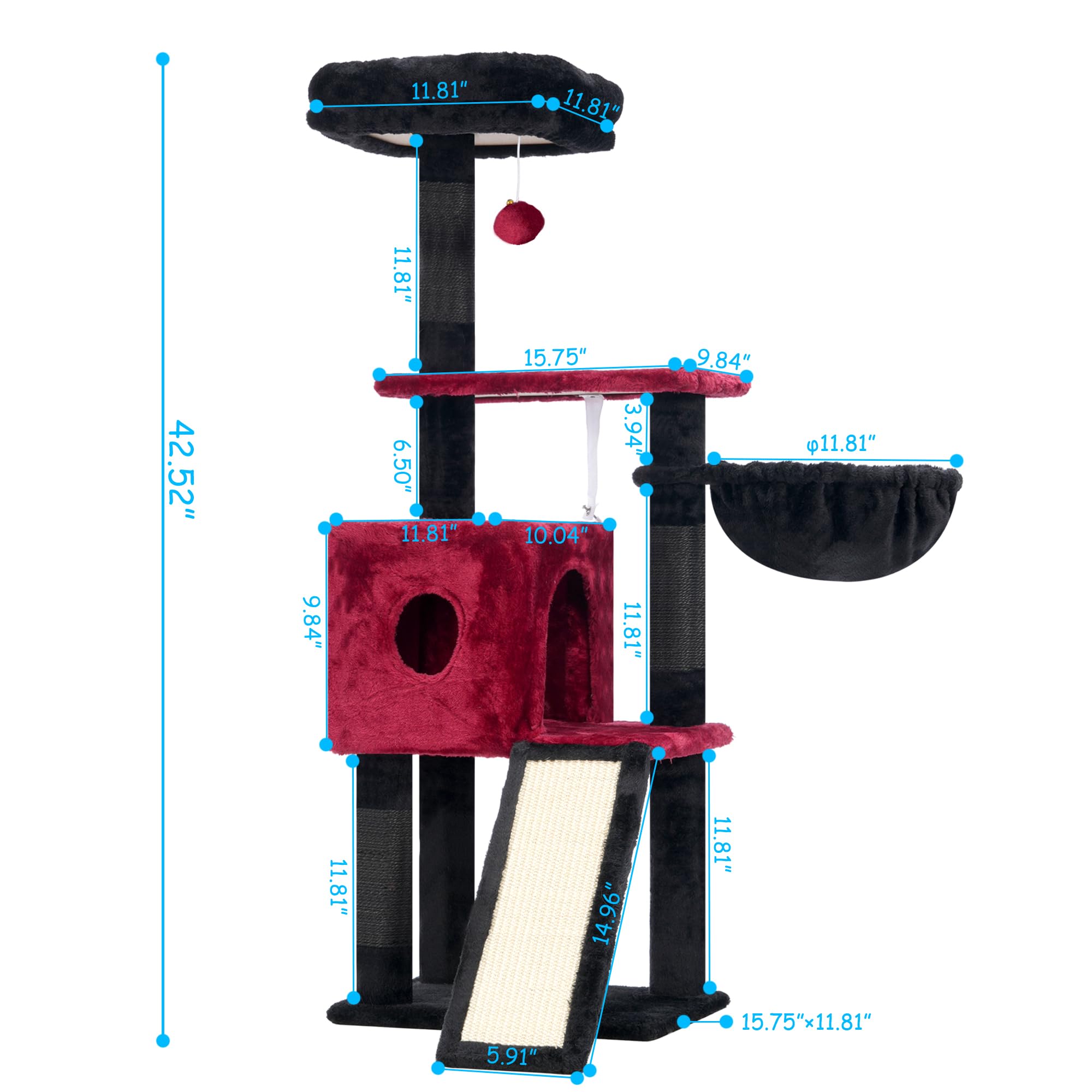 Hey-brother Gothic Cat Tree cat basket creates a safe, comfortable nap spot.