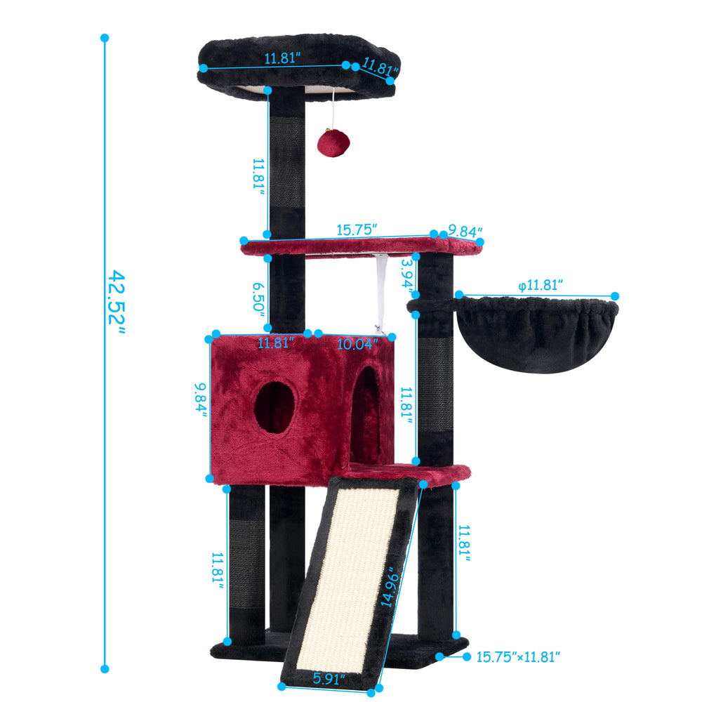 Hey-brother Gothic Cat Tree cat basket creates a safe, comfortable nap spot.