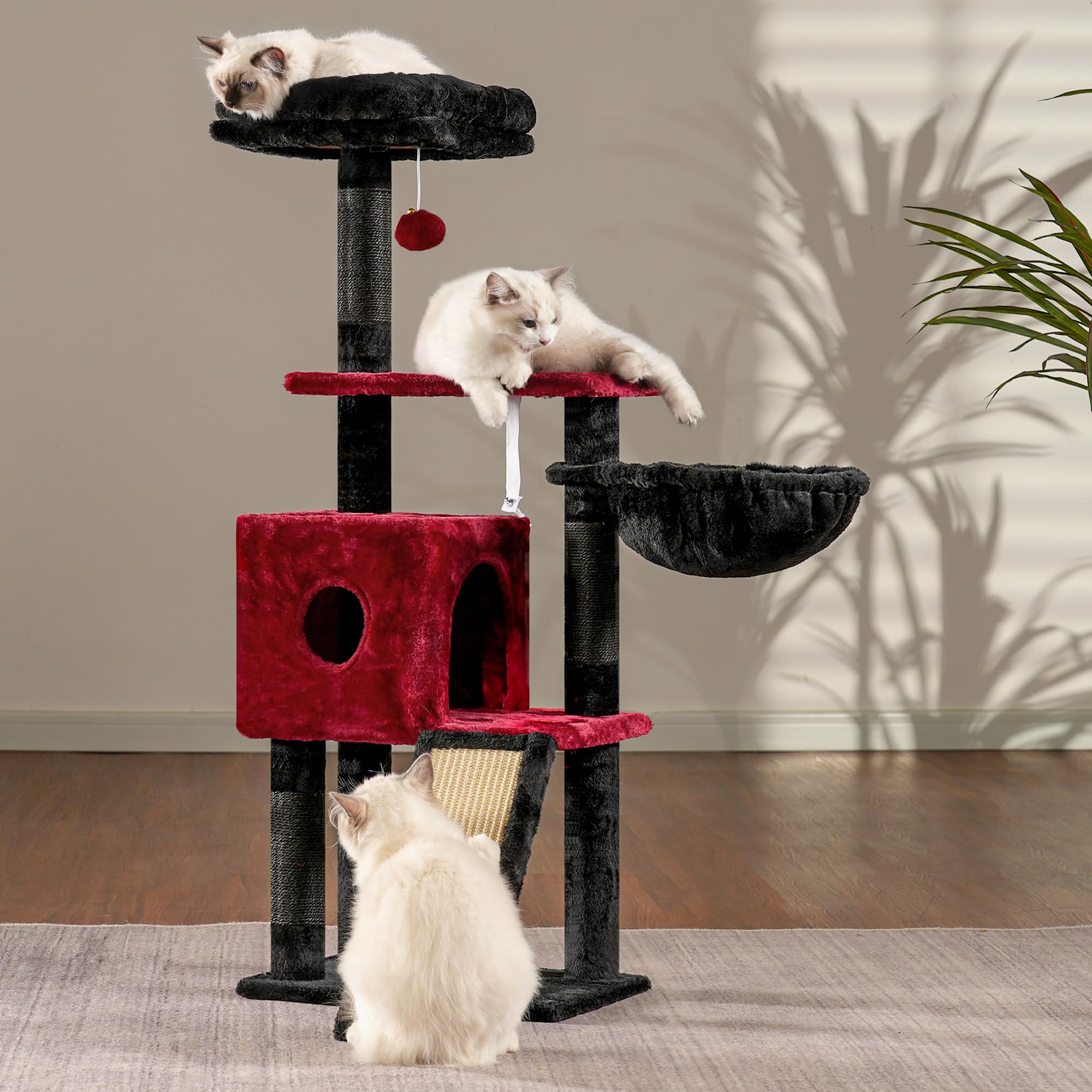 Hey-brother Gothic Cat Tree cat cave offers a private retreat away from distractions.